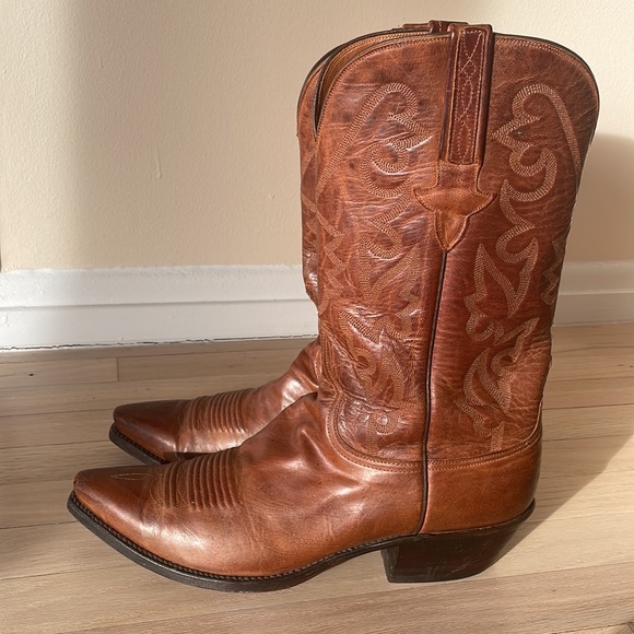 Lucchese Men’s 10.5 Cowboy Boots in warm light brown color -Western boots - Picture 2 of 8